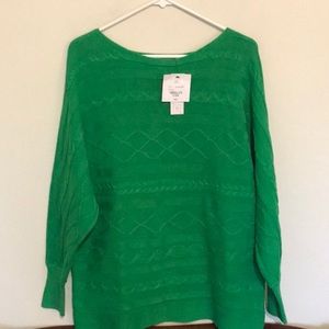 Beautiful Green sweater by Liz Claiborne. NWT.